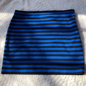 Michael Kors Black and Blue Miniskirt